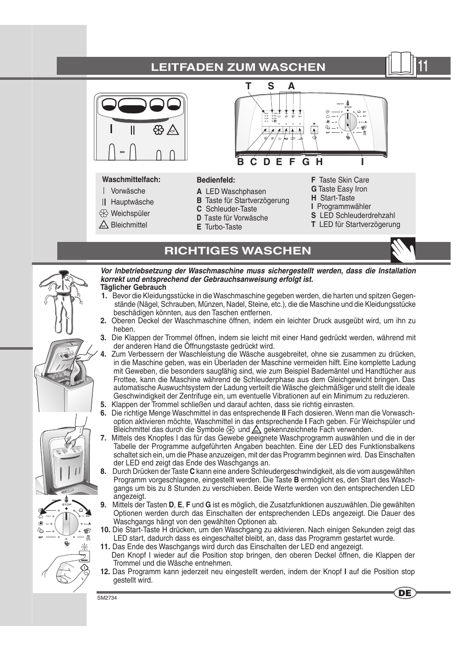 Leitfaden zum waschen, Richtiges waschen | Ardo TLN106S User Manual | Page 11 / 44