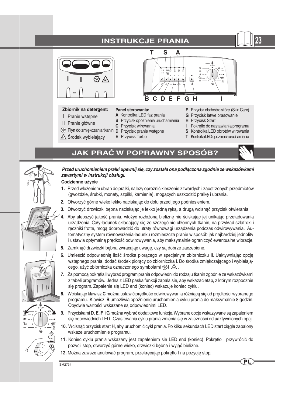 Instrukcje prania, Jak prać w poprawny sposób | Ardo TLN106S User Manual | Page 23 / 44