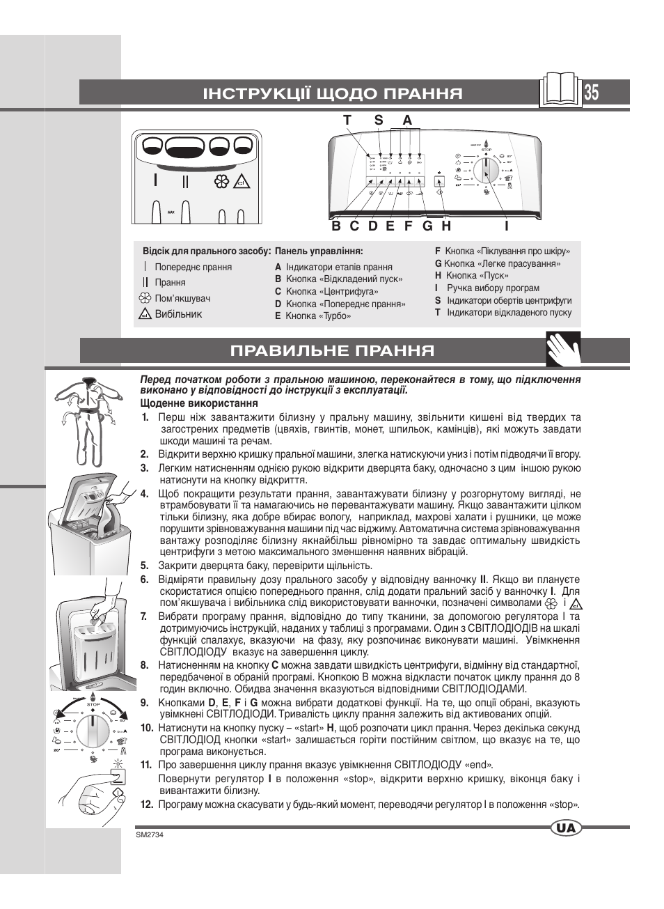 Інструкції щодо прання, Правильне прання | Ardo TLN106S User Manual | Page 35 / 44