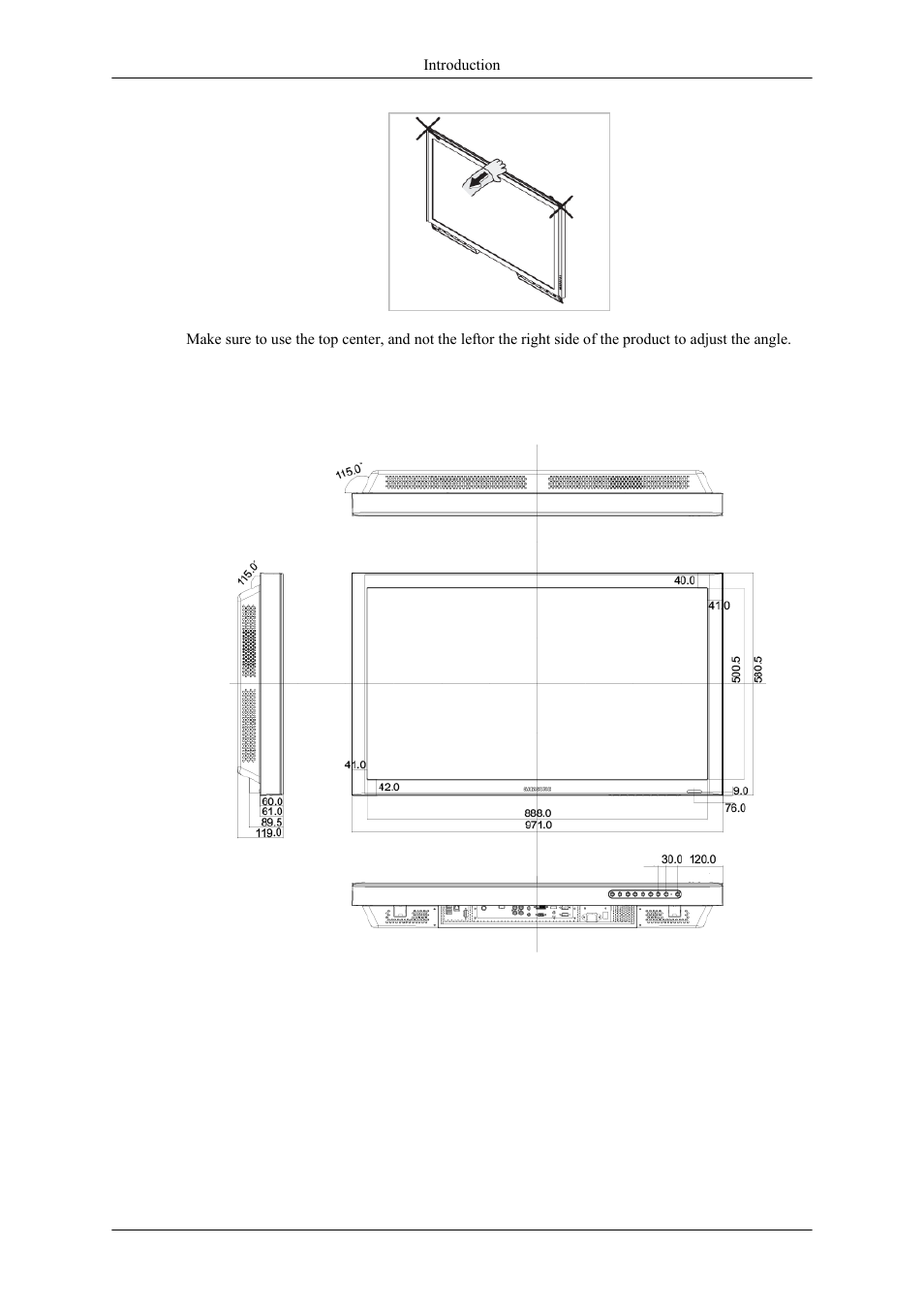 Mechanical layout(460mp(n)), Mechanical layout | Samsung 460MPX User Manual | Page 18 / 37