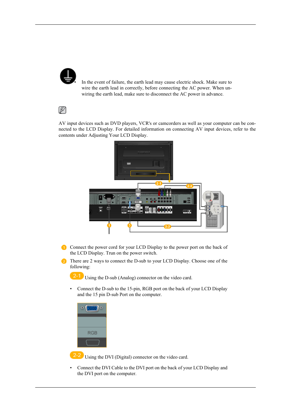 Connections, Connecting a computer | Samsung 460MPX User Manual | Page 25 / 37