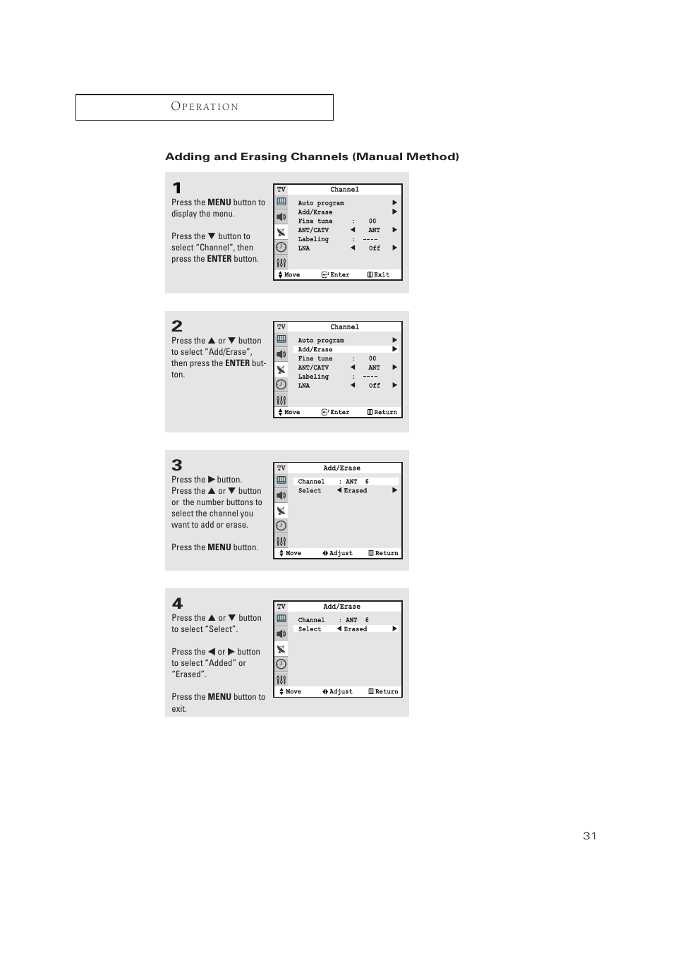 Samsung TXN 3245FP User Manual | Page 31 / 80