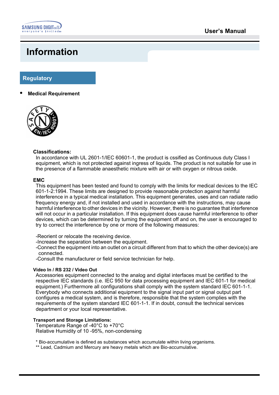 Information | Samsung 151S User Manual | Page 61 / 64