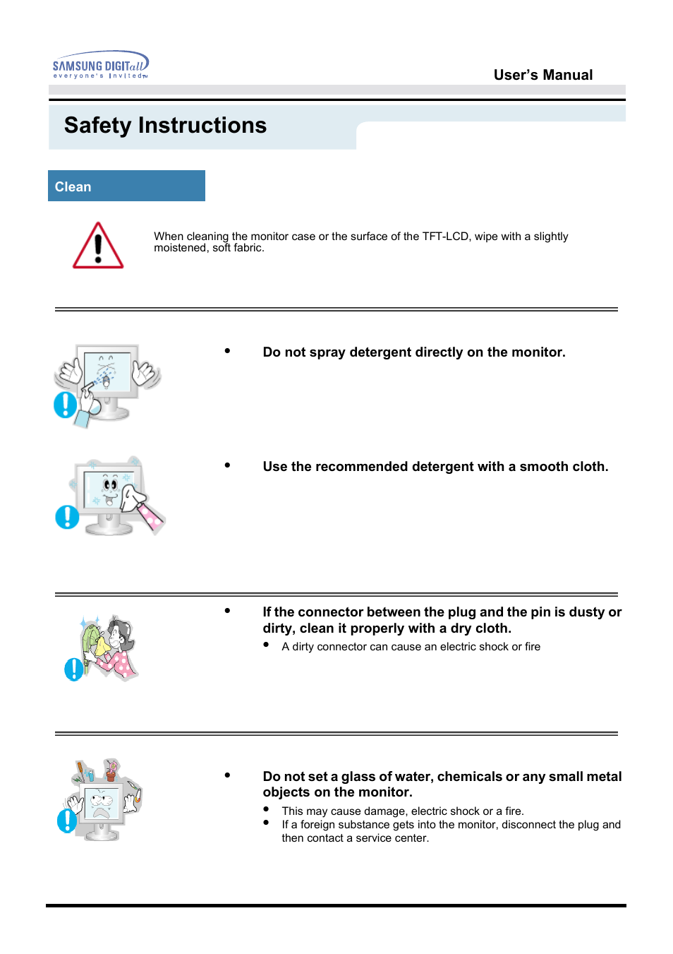Safety instructions | Samsung 151S User Manual | Page 8 / 64