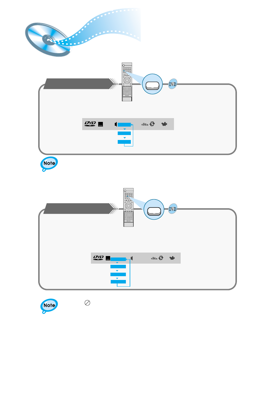 Selecting the audio language/subtitle language, Selecting the audio language, Selecting the subtitle language | Samsung HT-DM150 User Manual | Page 24 / 48