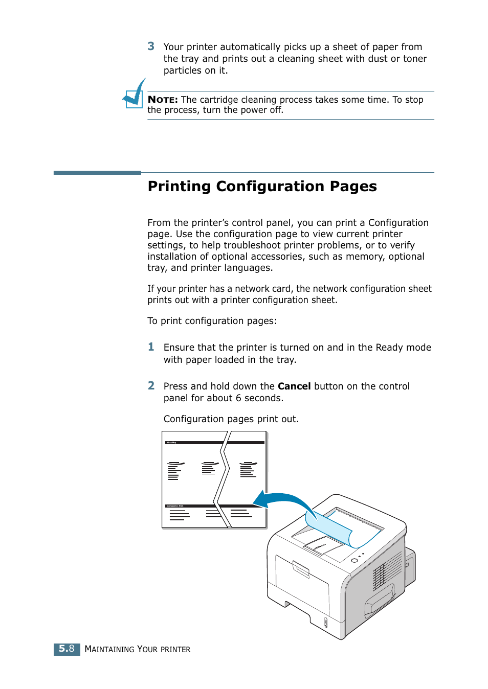 Printing configuration pages | Samsung ML 2250 User Manual | Page 115 / 197