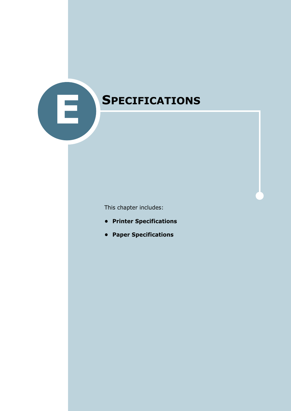 Specifications, Appendix e, Pecifications | Samsung ML 2250 User Manual | Page 184 / 197