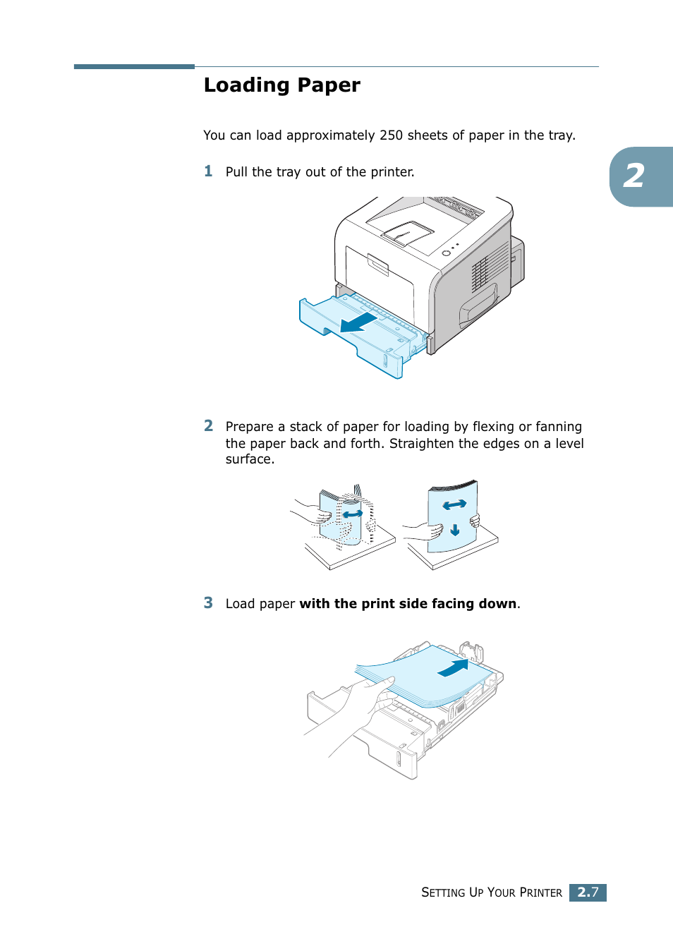 Loading paper | Samsung ML 2250 User Manual | Page 34 / 197