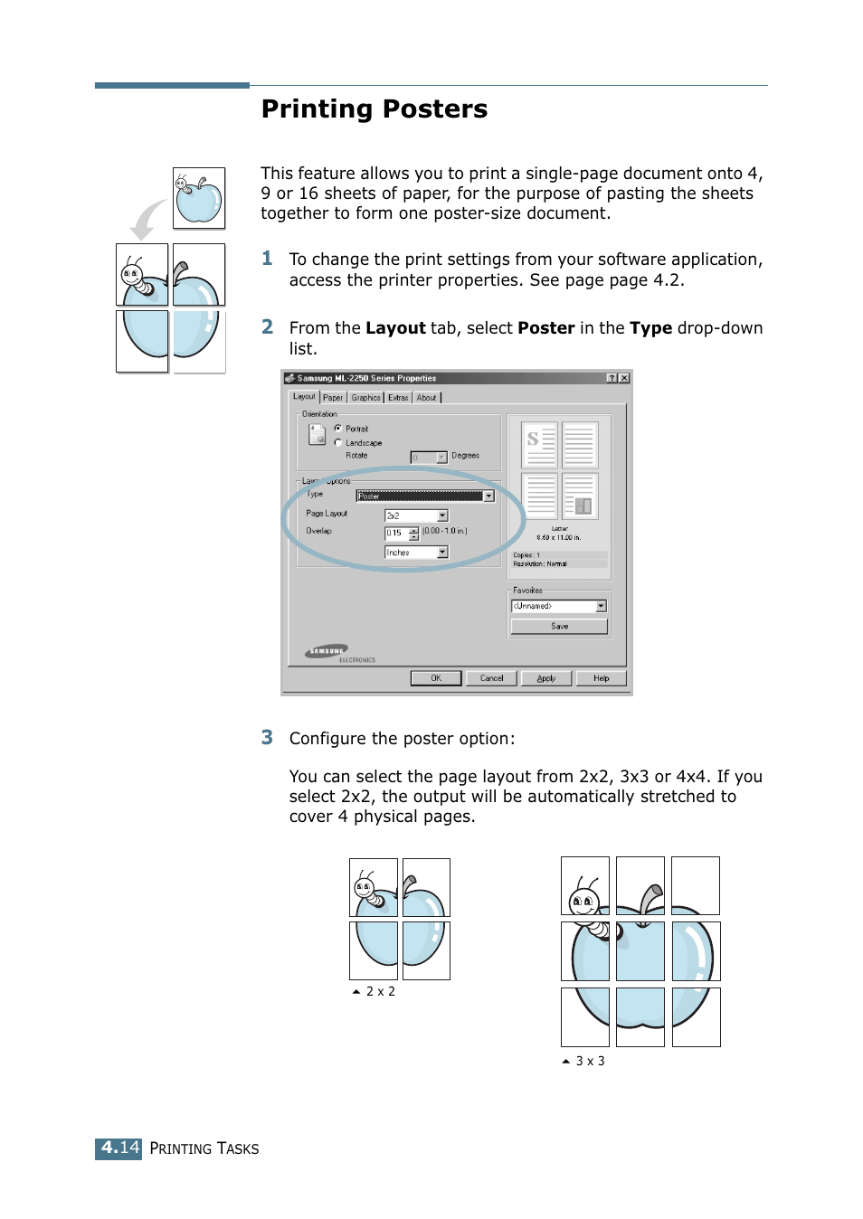 Printing posters | Samsung ML 2250 User Manual | Page 89 / 197