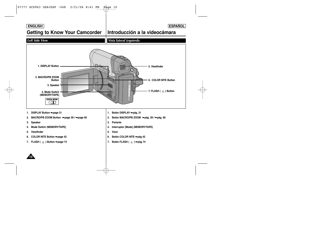 Samsung CAMCODER SC-D963 User Manual | Page 10 / 107