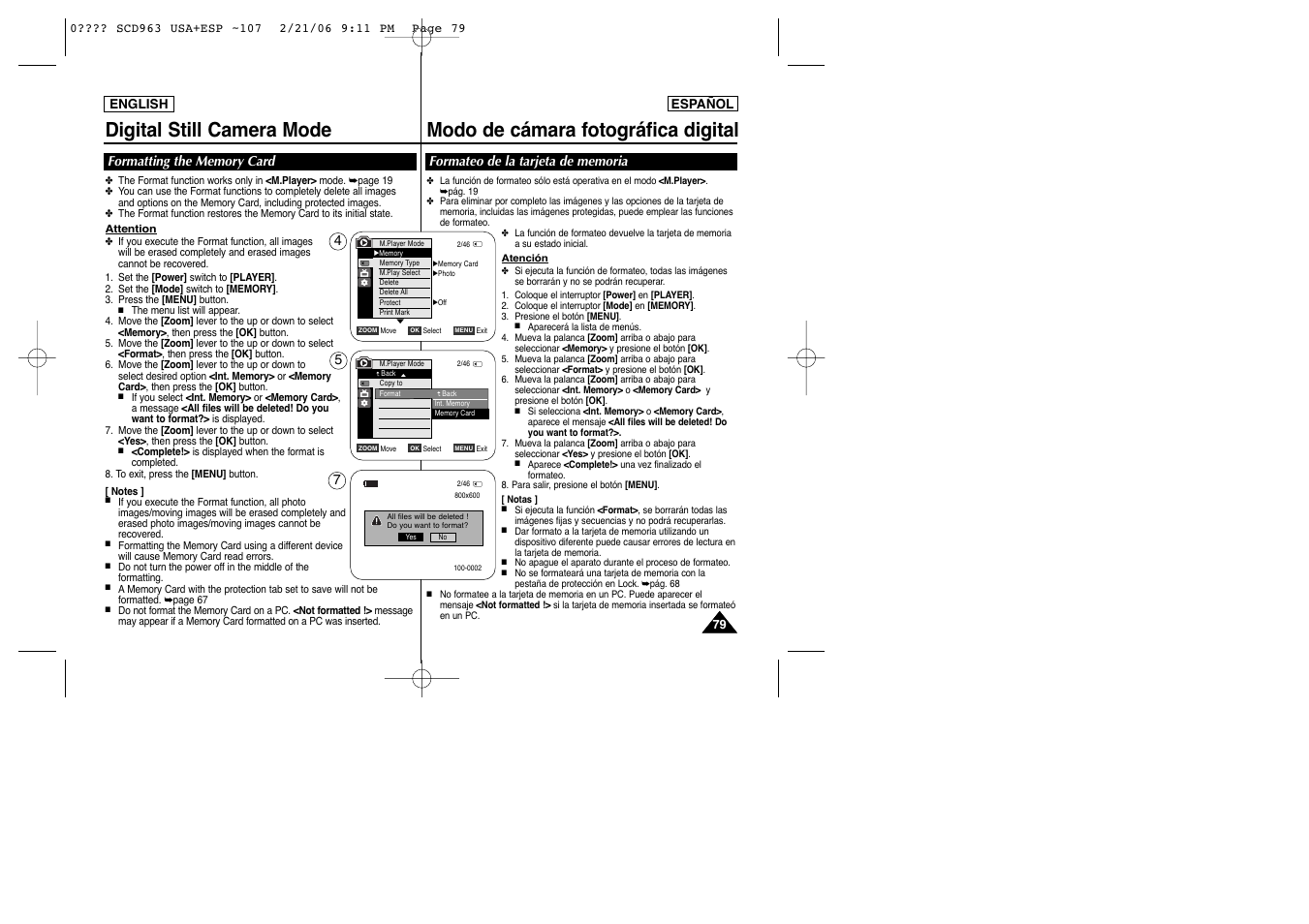 Samsung CAMCODER SC-D963 User Manual | Page 79 / 107