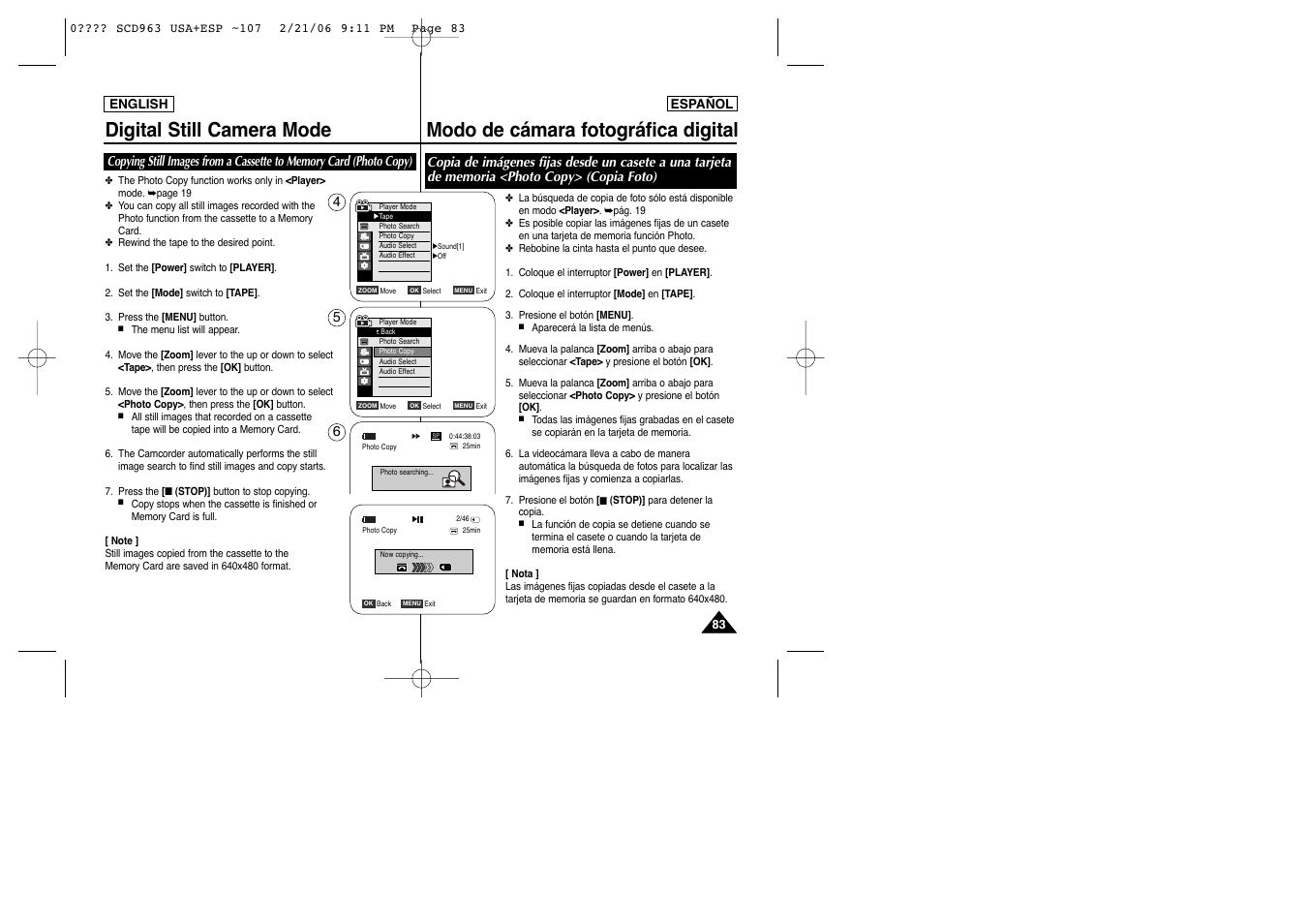 Samsung CAMCODER SC-D963 User Manual | Page 83 / 107