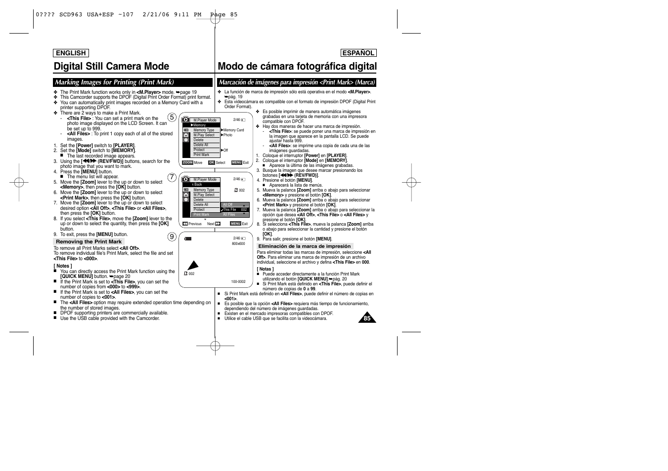 Samsung CAMCODER SC-D963 User Manual | Page 85 / 107