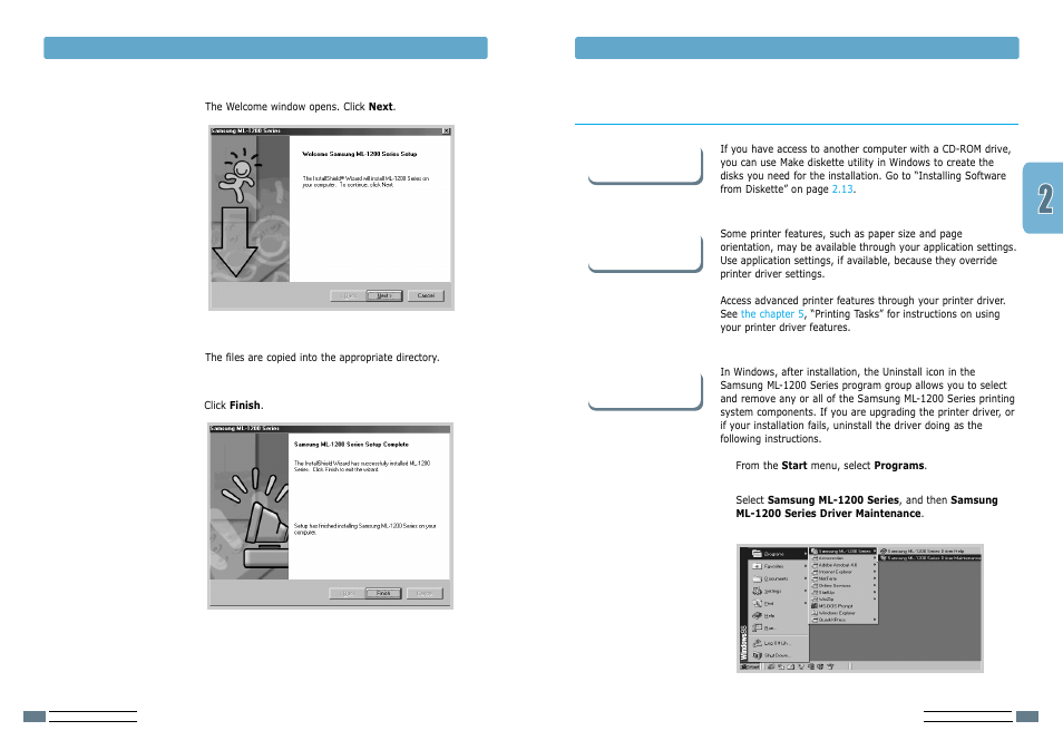 Software installation tips | Samsung ML-1200 User Manual | Page 14 / 65