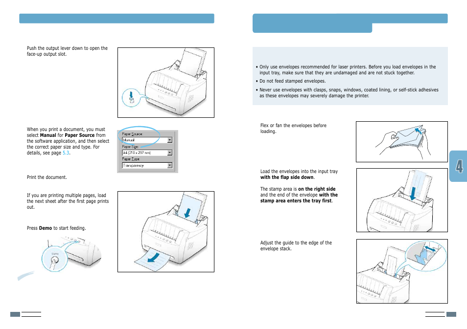 Printing on envelopes | Samsung ML-1200 User Manual | Page 22 / 65