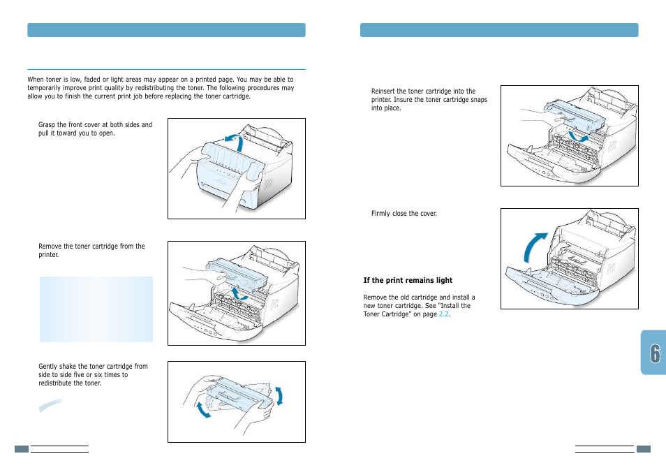 Redistributing toner | Samsung ML-1200 User Manual | Page 39 / 65