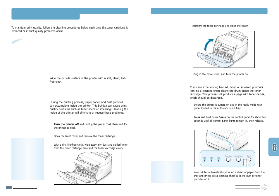 Cleaning the printer, Cleaning the outside, Cleaning the inside | Samsung ML-1200 User Manual | Page 40 / 65