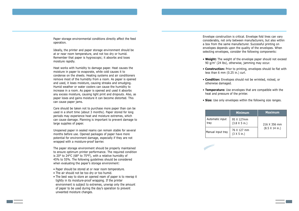 Printer and paper storage environment envelopes | Samsung ML-1200 User Manual | Page 54 / 65
