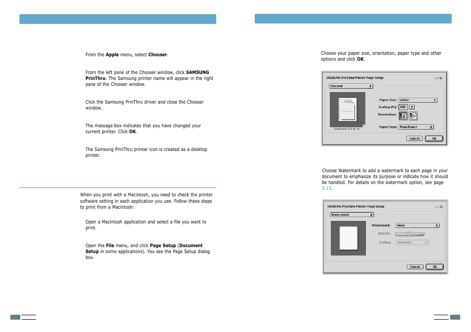 Printing from a macintosh | Samsung ML-1200 User Manual | Page 60 / 65