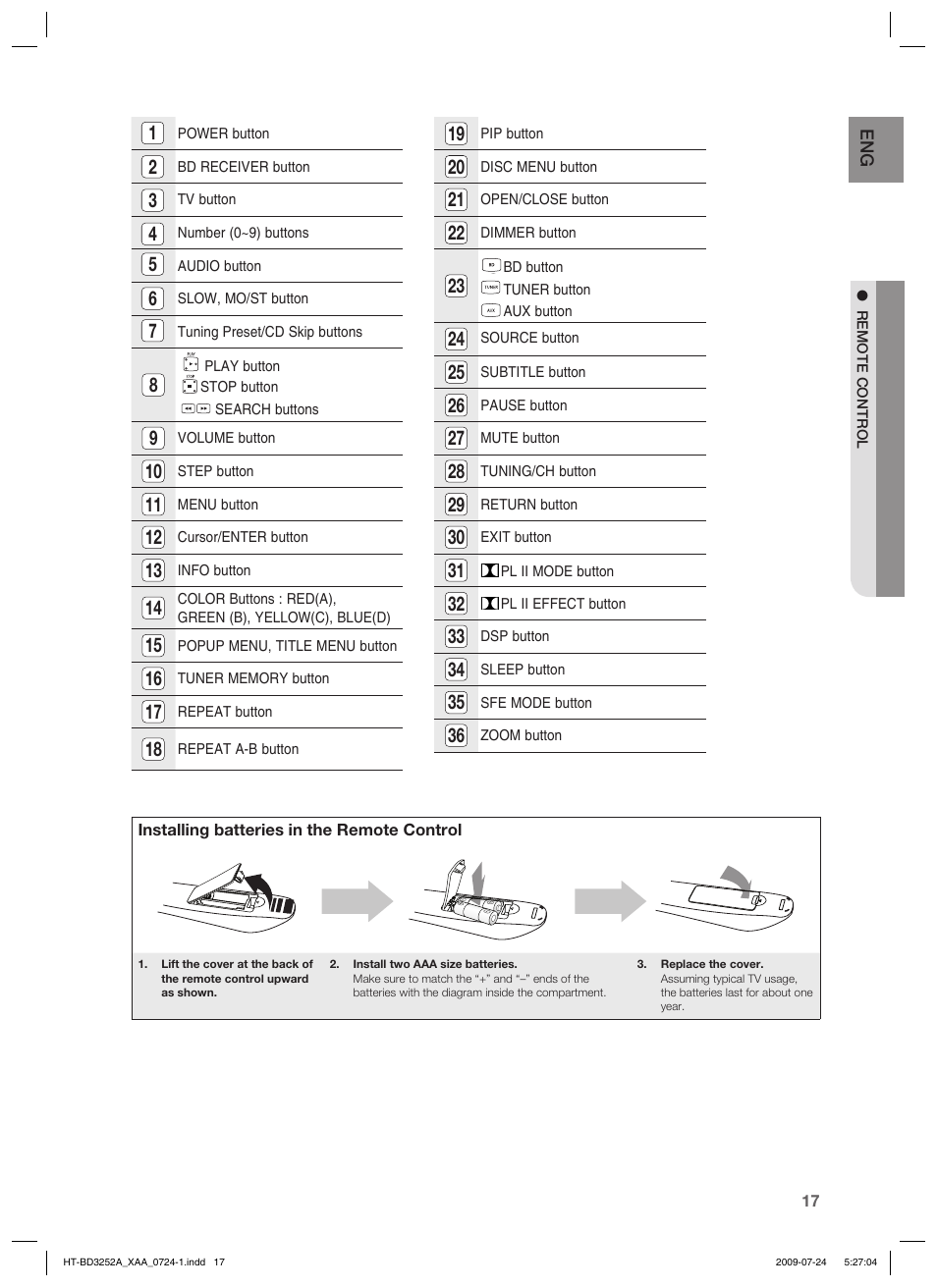 Samsung HT-BD3252 User Manual | Page 17 / 113