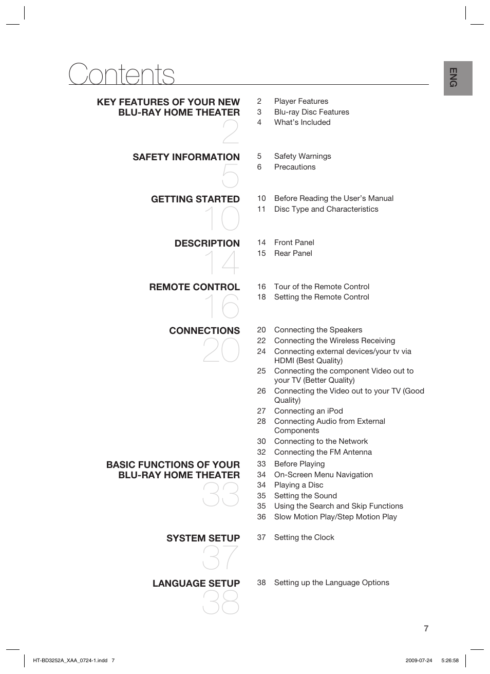 Samsung HT-BD3252 User Manual | Page 7 / 113