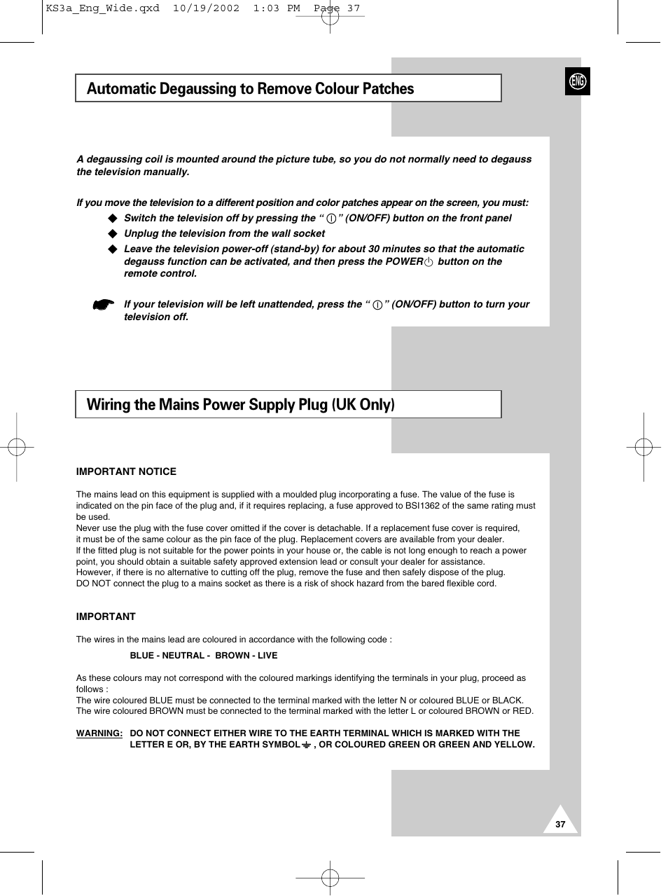 Samsung CS29K10MQ User Manual | Page 37 / 40