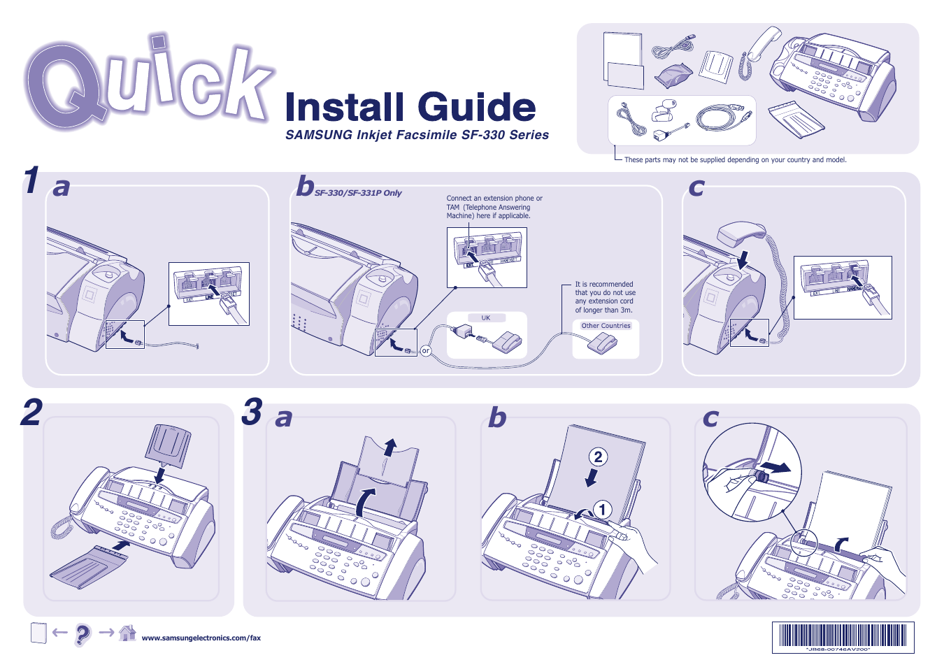 Samsung Inkjet Facsimile SF-331P User Manual | 2 pages