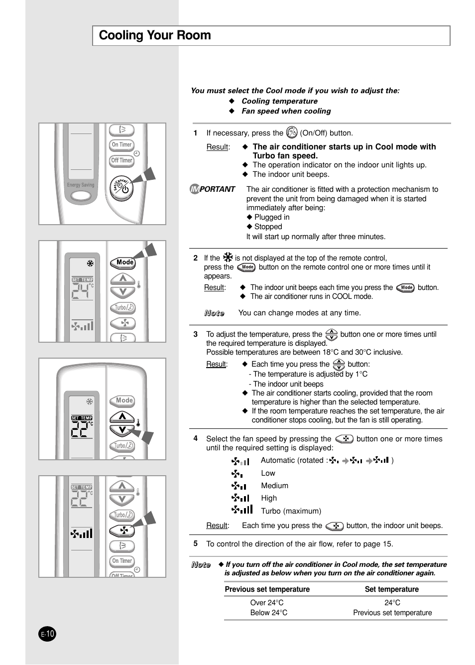 Cooling your room | Samsung UST24S6GE User Manual | Page 10 / 24