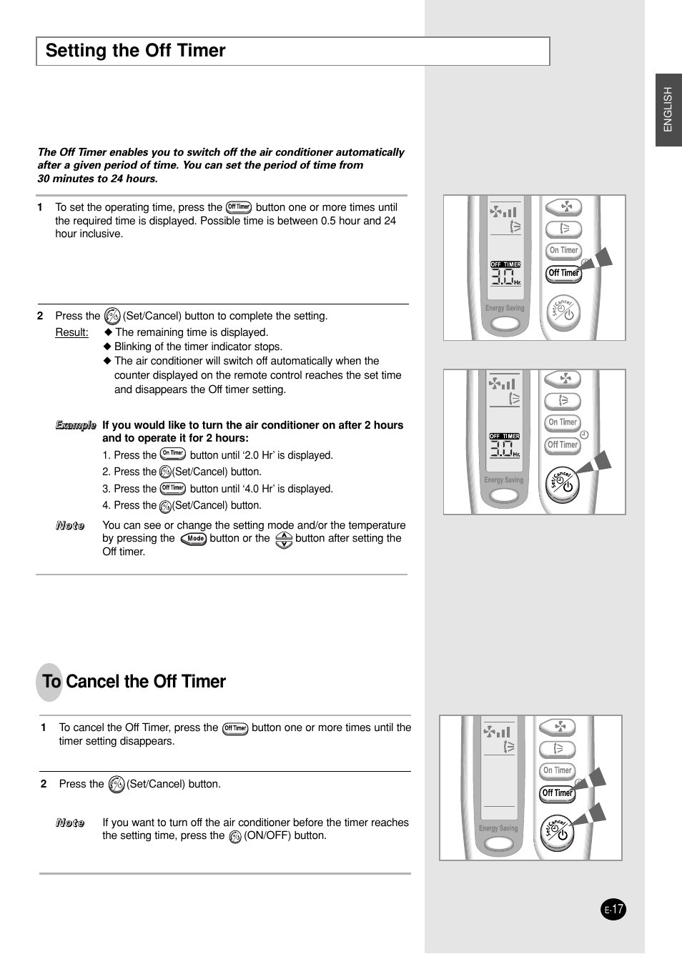 Setting the off timer | Samsung UST24S6GE User Manual | Page 17 / 24