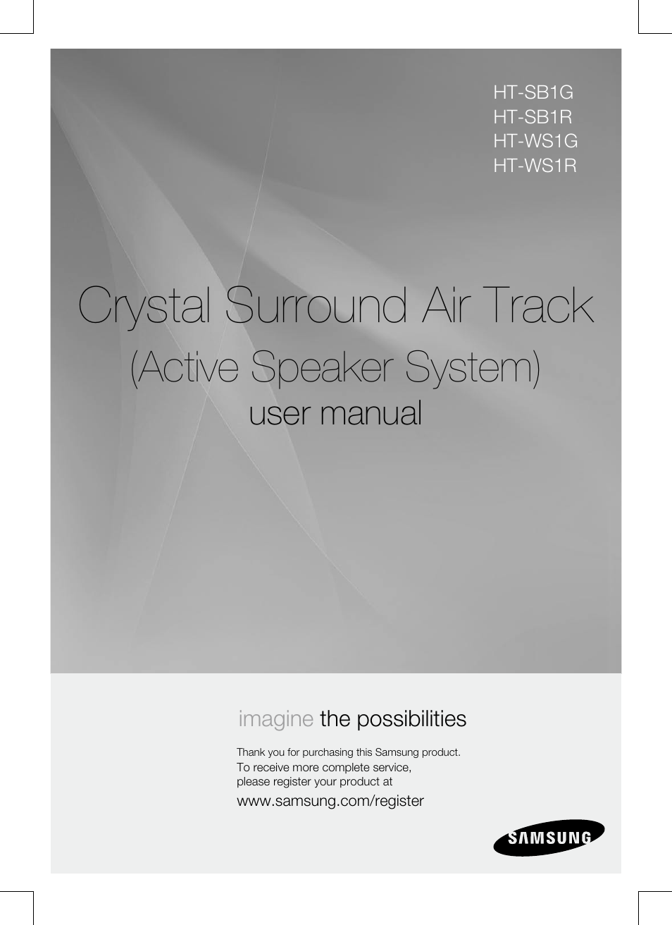 Samsung CRYSTAL SURROUND AIR TRACK HT-SB1G User Manual | 21 pages