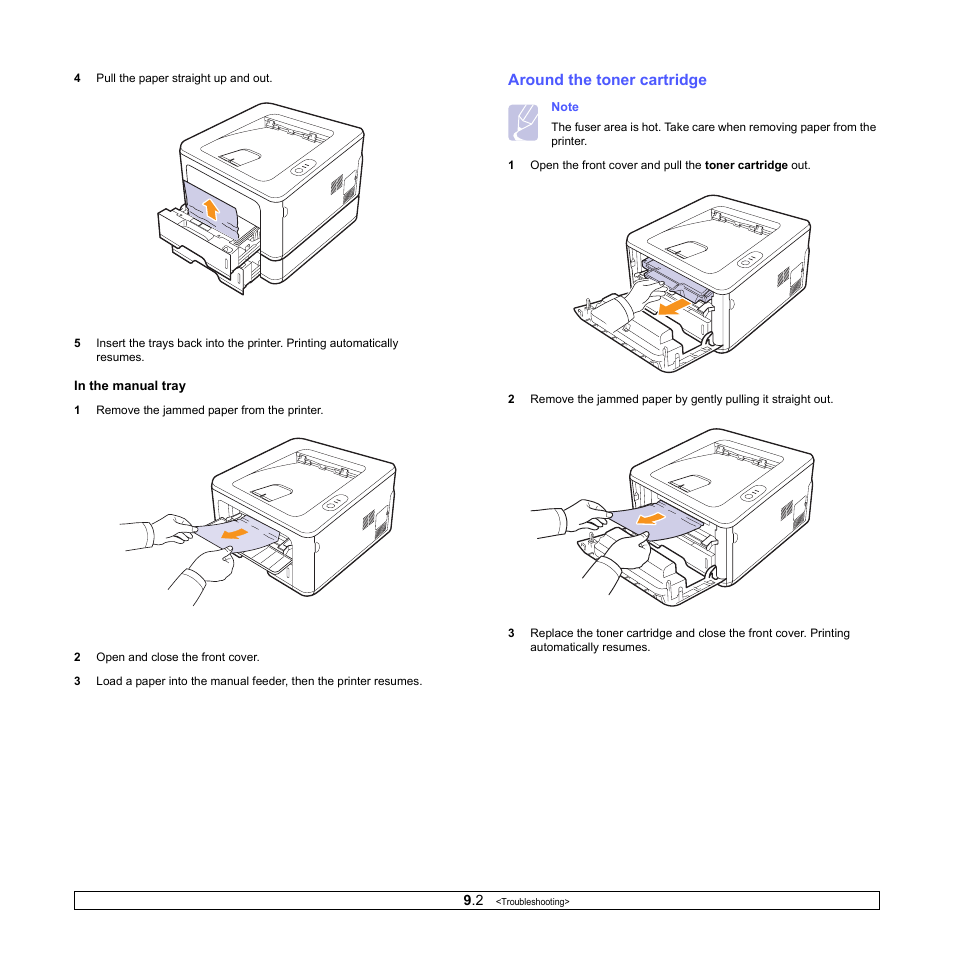 Around the toner cartridge | Samsung ML-2850D User Manual | Page 35 / 88