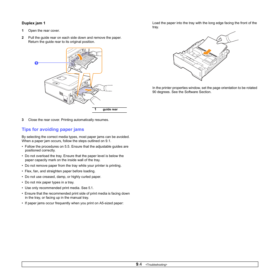 Tips for avoiding paper jams | Samsung ML-2850D User Manual | Page 37 / 88