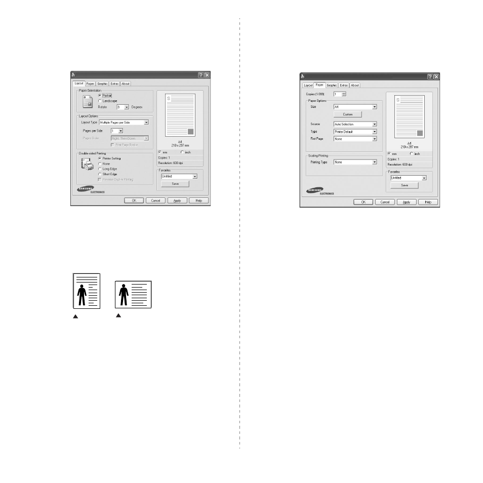 Layout tab, Paper tab, Layout tab paper tab | Layout tab - paper tab | Samsung ML-2850D User Manual | Page 63 / 88