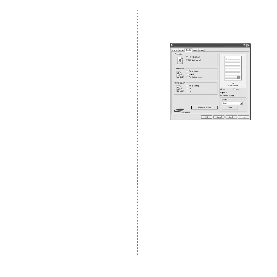 Graphics tab | Samsung ML-2850D User Manual | Page 64 / 88