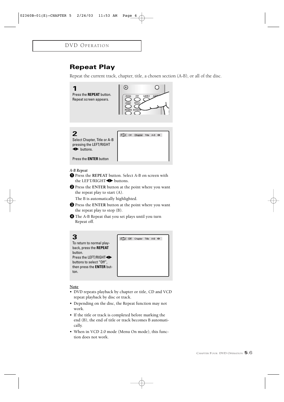 Repeat play, D v d o | Samsung CSN2077DV User Manual | Page 55 / 79