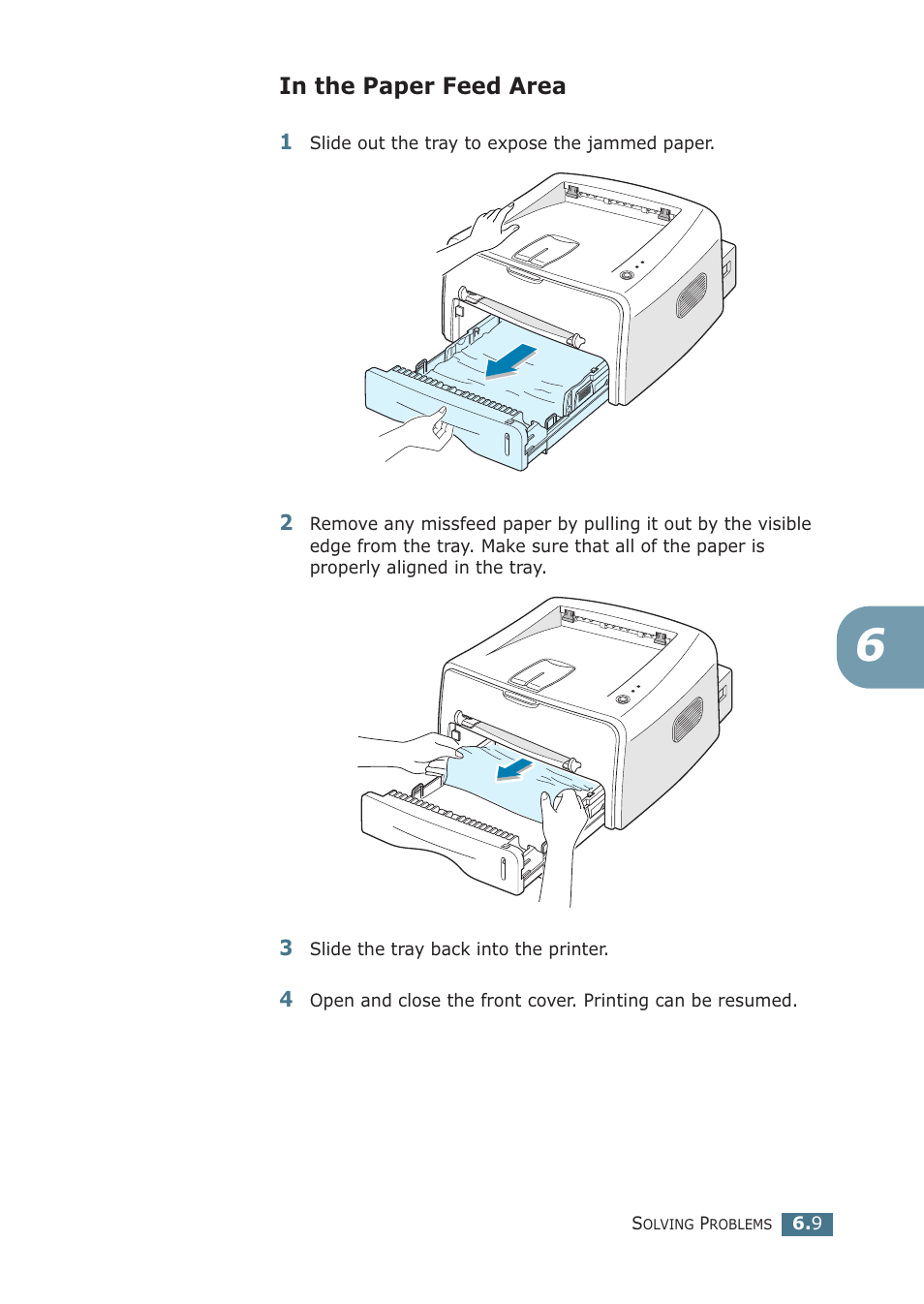 In the paper feed area | Samsung ML-1510 User Manual | Page 100 / 134