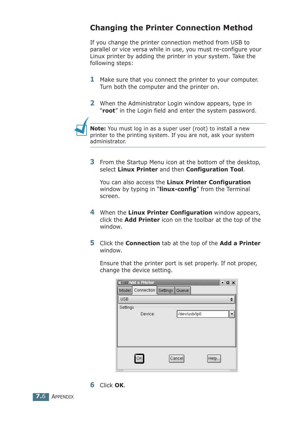 Changing the printer connection method | Samsung ML-1510 User Manual | Page 119 / 134