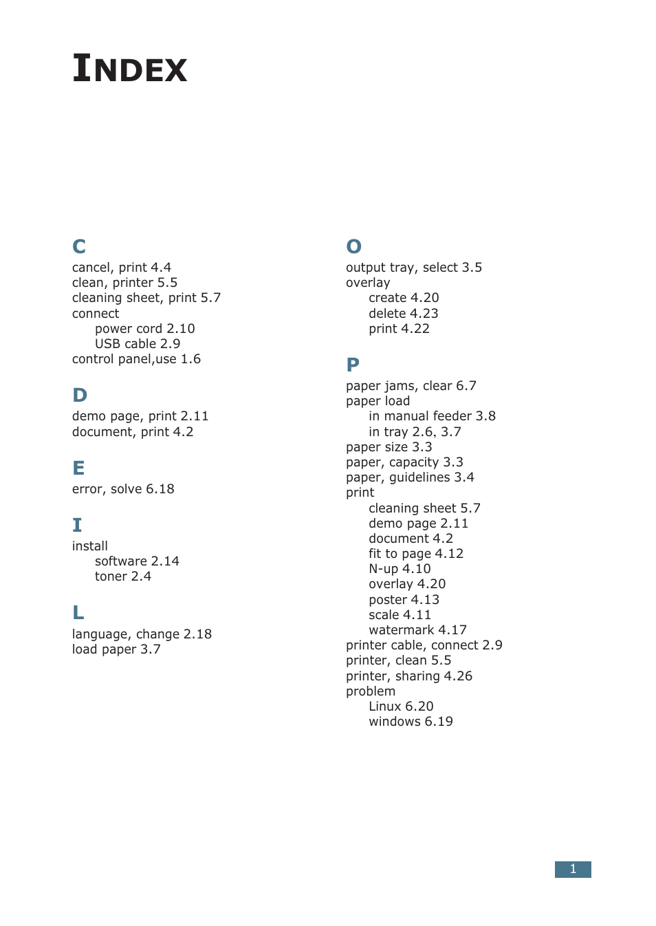 Index, Ndex | Samsung ML-1510 User Manual | Page 132 / 134