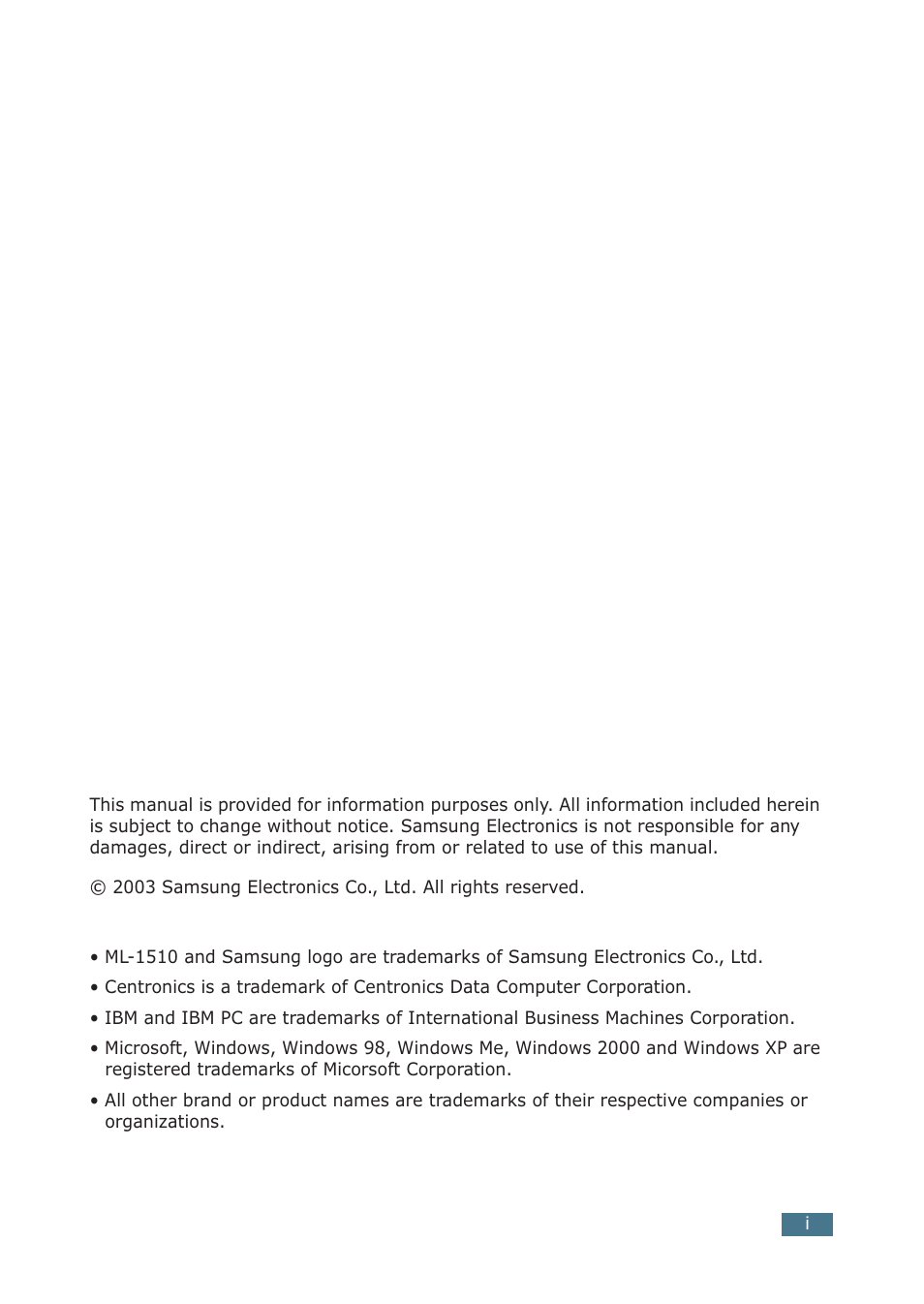 Samsung ML-1510 User Manual | Page 2 / 134