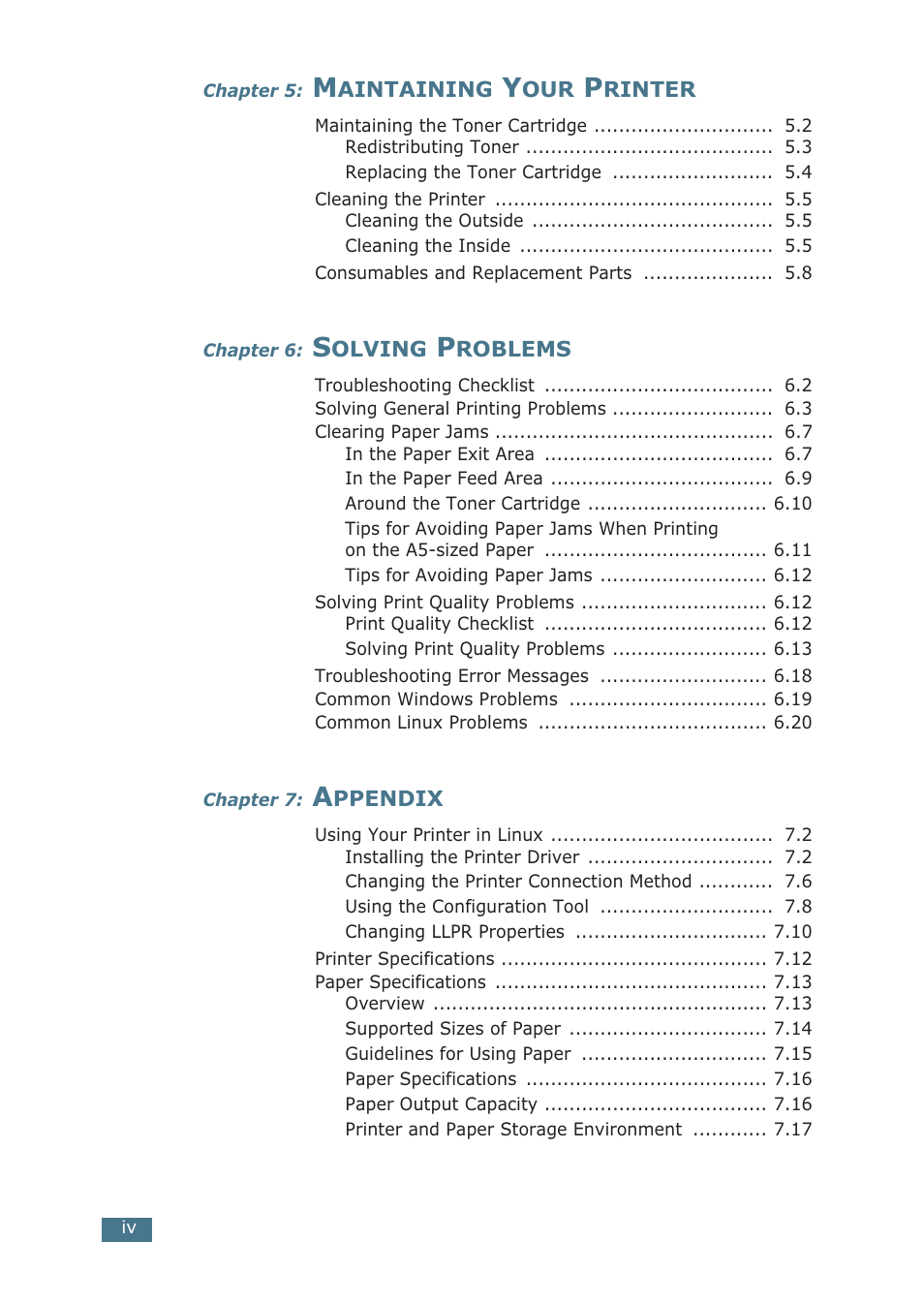 Samsung ML-1510 User Manual | Page 5 / 134
