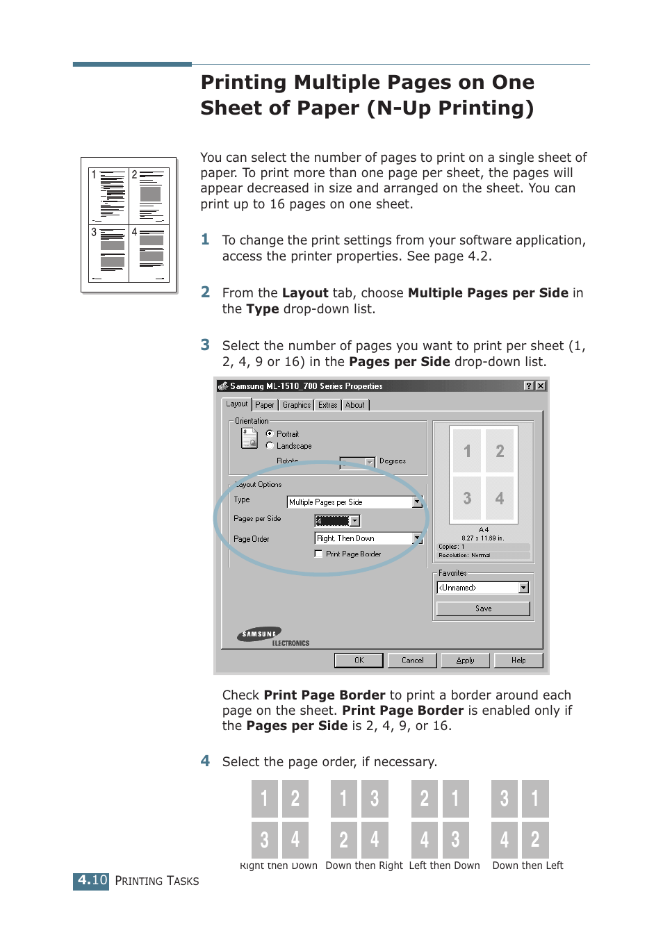 Up printing) | Samsung ML-1510 User Manual | Page 65 / 134