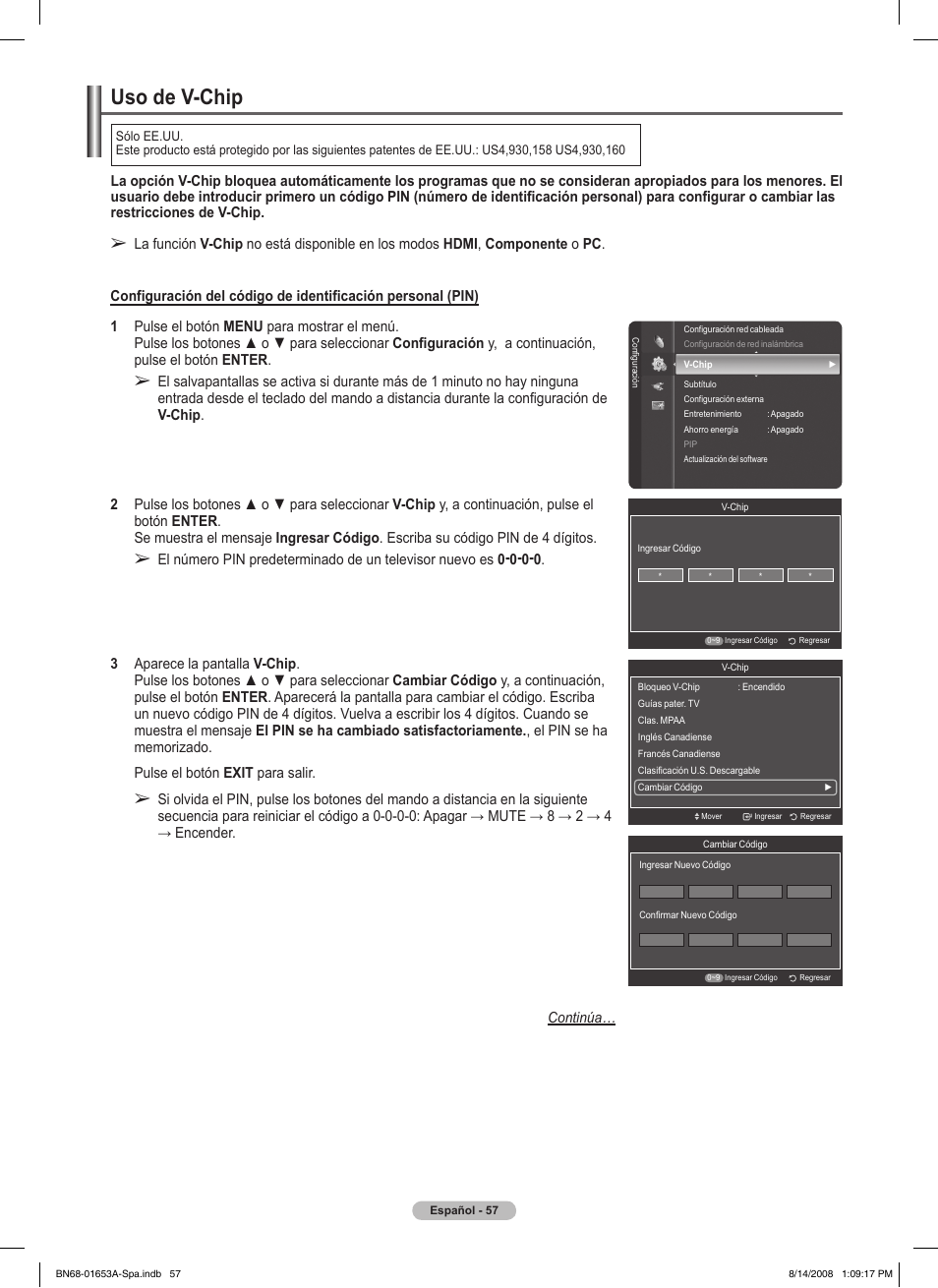 Uso de v-chip | Samsung 760 Series User Manual | Page 201 / 282