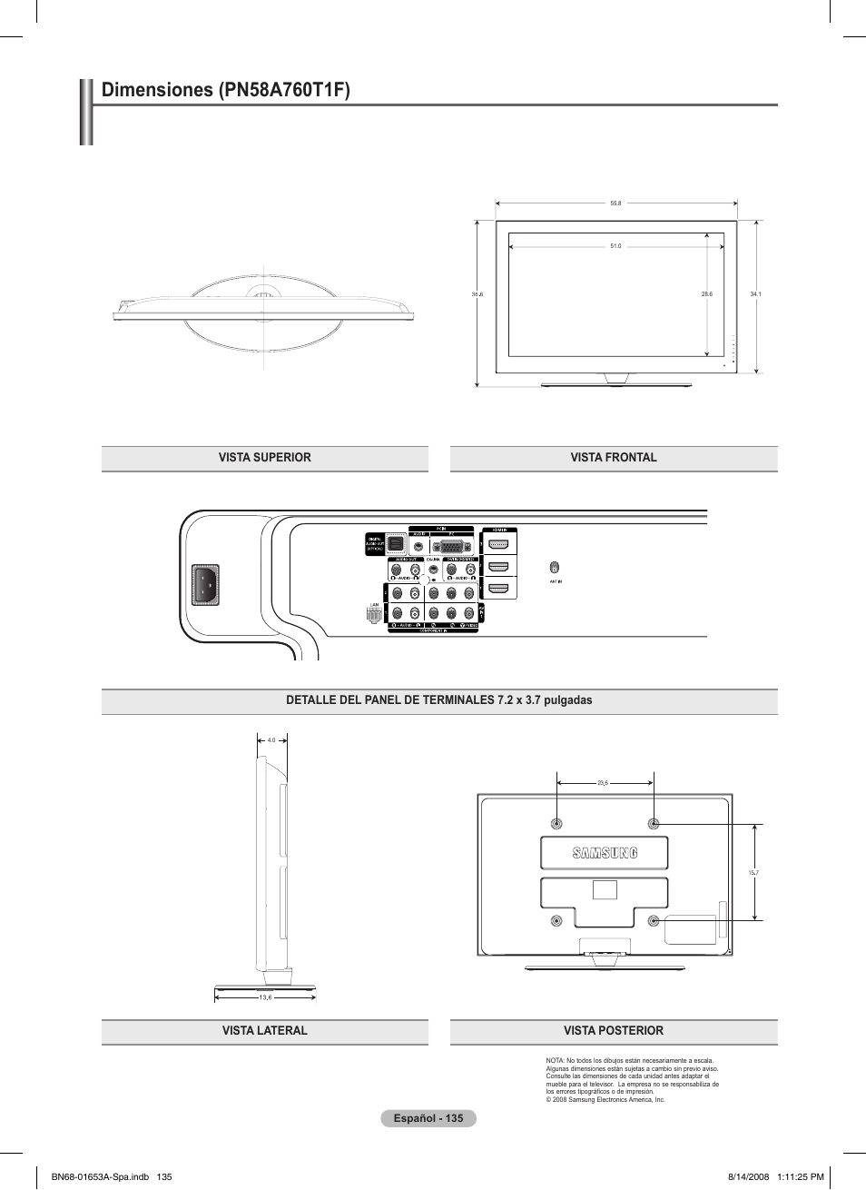 Dimensiones (pn5a0t1f) | Samsung 760 Series User Manual | Page 279 / 282