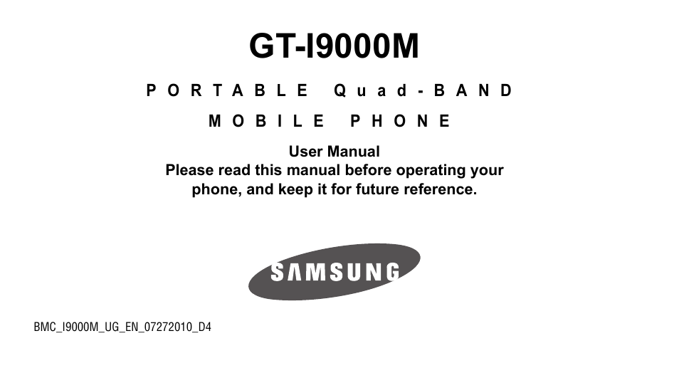 Samsung 07272010 User Manual | 139 pages