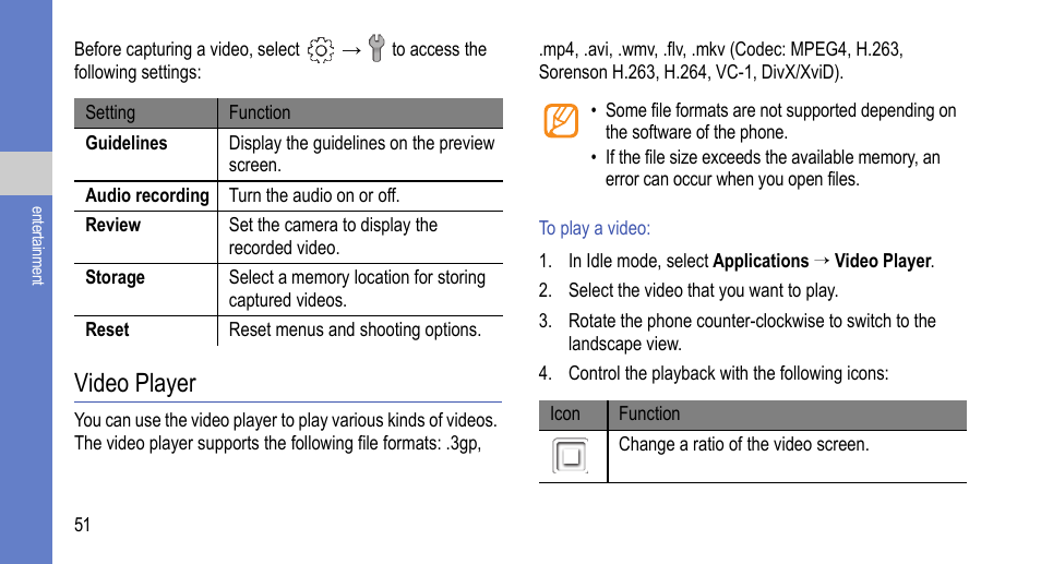 Video player | Samsung 07272010 User Manual | Page 62 / 139