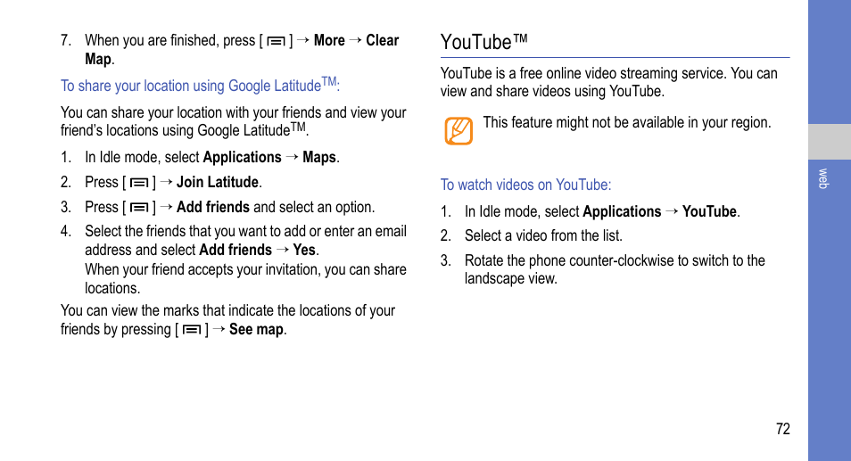 Youtube | Samsung 07272010 User Manual | Page 83 / 139
