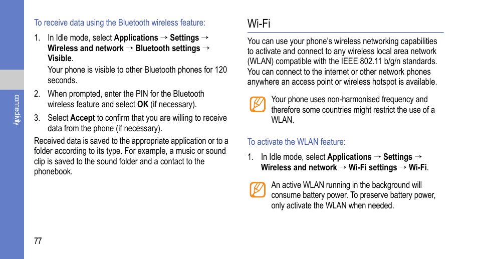 Wi-fi | Samsung 07272010 User Manual | Page 88 / 139