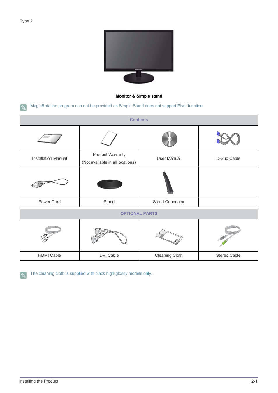 Monitor & simple stand | Samsung B2340 User Manual | Page 15 / 181