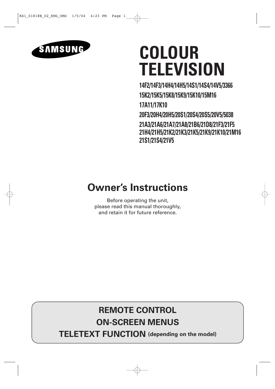 Samsung 21K10 User Manual | 32 pages