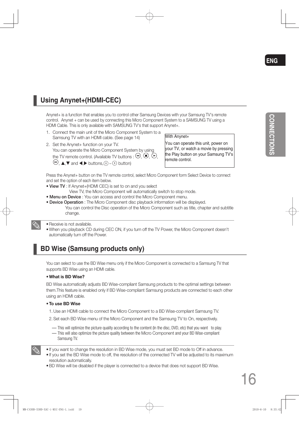 Connections | Samsung MM-C430D User Manual | Page 18 / 68